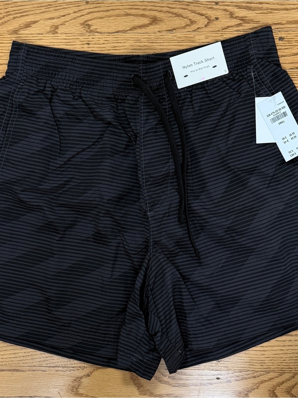 Hollister Black Striped Nylon Track Shorts